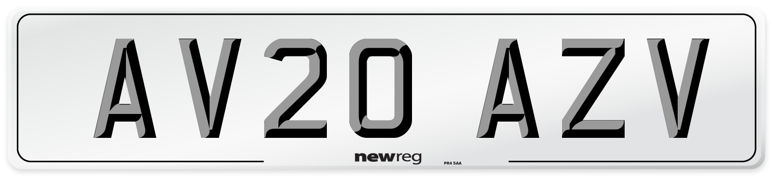 AV20 AZV Number Plate from New Reg